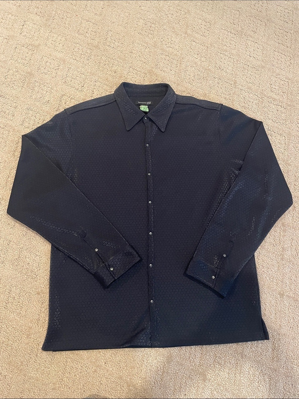 Kenneth Cole Men's Black Button-Up Dress Shirt